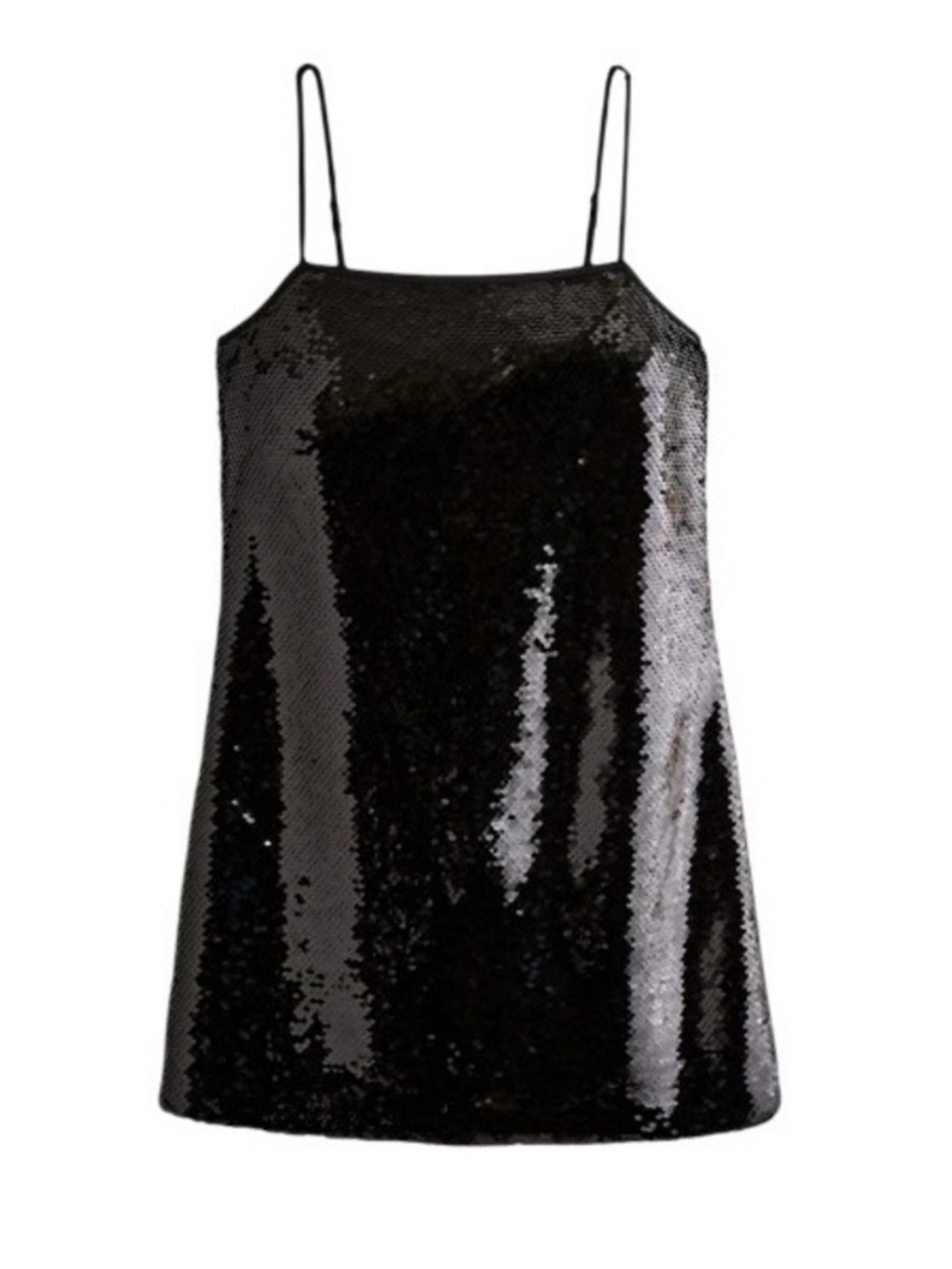 Abercrombie & Fitch Black Sequin Spaghetti-Strap Mini Dress